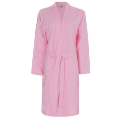 Womens Yarn Kimono Robe Lightweight Dressing Gown Pink