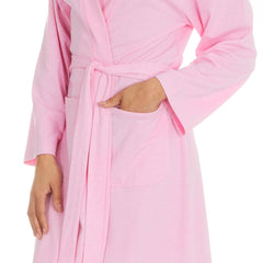 Womens Yarn Kimono Robe Lightweight Dressing Gown Pink