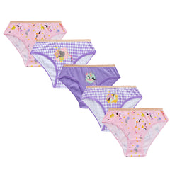 Girls Infant Novelty Design Briefs Knickers Underwear Purple - 5 Pack