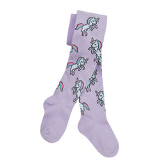 Girls Novelty Design Tights 1 Pair Purple Unicorn