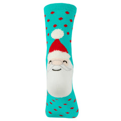 Womens Novelty Christmas Socks 3 Pairs - Green Santa