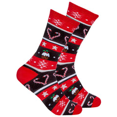 Womens 1 Pair Funny Rude Slogan Christmas Socks Red