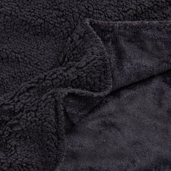 Double Layer Sherpa Fleece Blanket 140cm x 180cm Black
