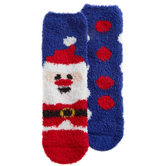 Kids Fluffy Christmas Socks Cosy Non Slip Socks with Grippers Santa