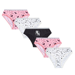 Girls Fun Novelty Print Brief Underwear Unicorn Stars Pack Of 5