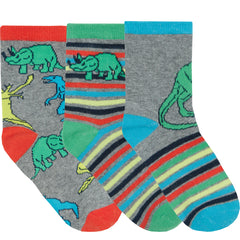 Boys Novelty Funky Characters Socks Dino Stripe