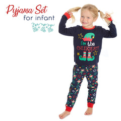 Infant Christmas Long Sleeved Matching Pyjamas Family Lounge Sets Navy