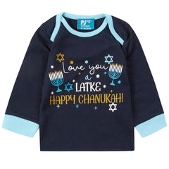 Baby Chanukah Long Sleeved Matching Pyjamas Family Lounge Sets Navy