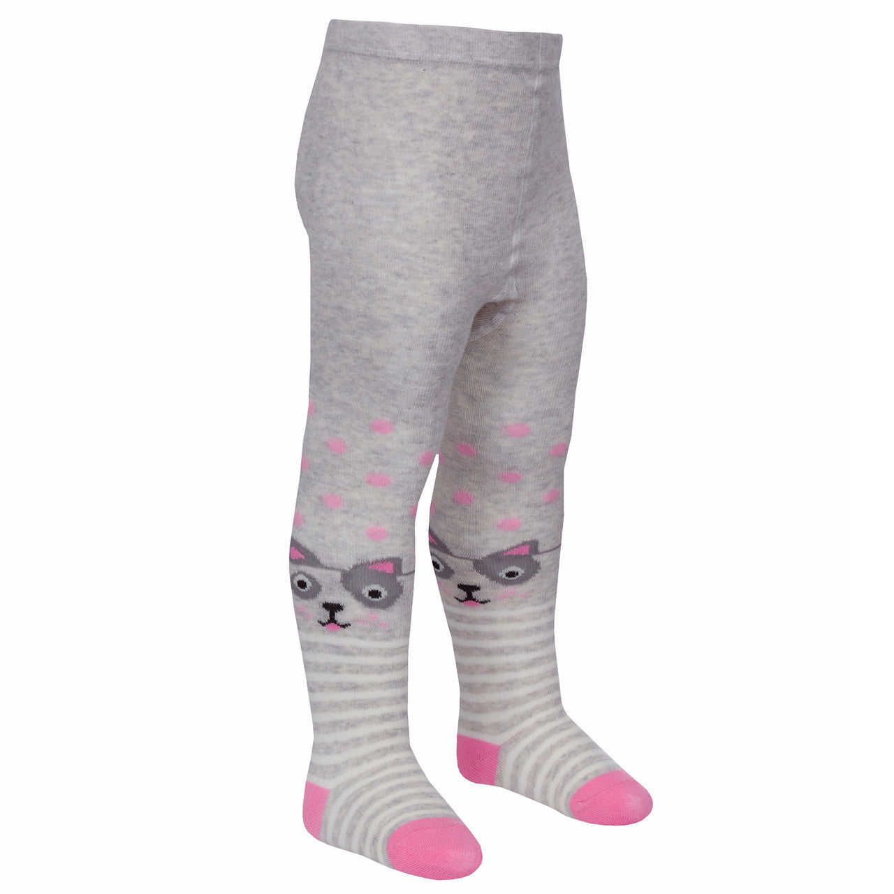 Baby Girl Novelty Tights Cat Stripe Grey