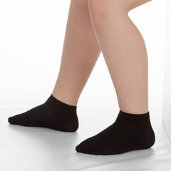 Kids Boys Girls 6 Pairs Plain Bamboo Trainer Liner Ankle Socks Size Black