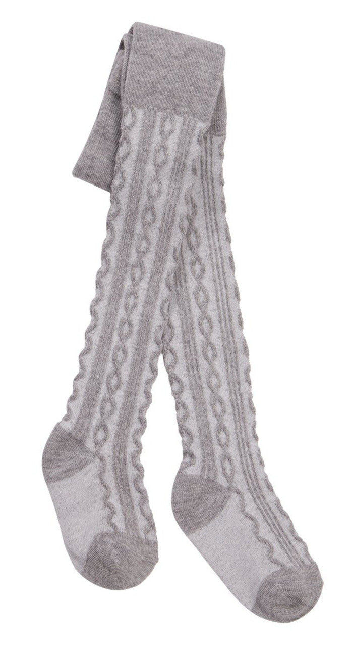 Baby Girls Plain Cable Knit Tights 1 Pair Grey