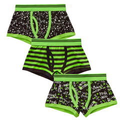Boys Trunks Fit Boxers Shorts Underwear Green 3 Pairs