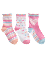 Baby Girls Novelty Design Socks 3 Pairs Pink Heart