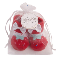 Baby Girls Socks Strawberry Dotted Booties