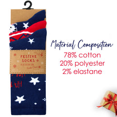 Womens Cotton Rich Novelty Christmas Design Socks 3 Pairs Stars