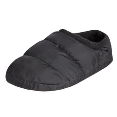 Mens Nylon Insole Polar Fleece Slippers Black