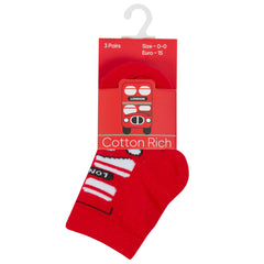 Baby Boys Cartoon London Bus Socks 3 Pairs