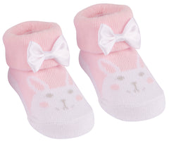 Baby Girl Socks Booties Cute Ribbon With Organza Gift Set Bag Bunny