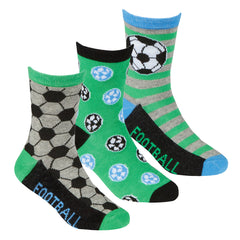 Boys Cartoon Novelty Football Socks 3 Pairs 3 Pairs - Green Football