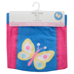 Baby Girl Toddler Tights Patch Panel With Anti Slip Blue Butterfly
