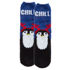 Womens Warm Fluffy Christmas Festive Design Bed Winter Socks