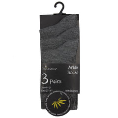 Girls Boys Unisex Bamboo Everyday Back To School Socks 3 Pairs - Grey