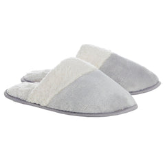 Womens Cosy Memory Foam Insole Mule Slippers Light Grey