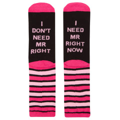 Womens Novelty Funny Slogan Socks Black Right