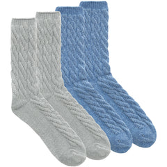 Womens Chenille Cable Knitted Style Winter Lounge Socks