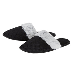 Womens Memory Foam Mule Slippers Black