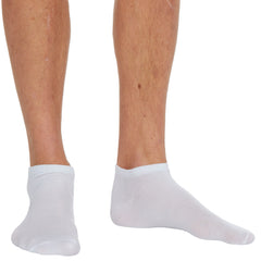 Mens Bamboo Insert Low Cut Ankle Socks 3 Pairs White