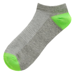 Womens Low Cut Trainer Sport Socks 5 Pairs Grey Vibrant