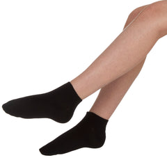 Kids Boys Girls Plain Bamboo Trainer Liner Ankle Socks Black