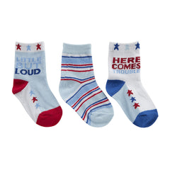 Baby Boys Design Funny Printed Socks 3 Pairs Little But Loud