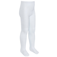 Girls Back To School Plain Tights White - 1 Pair