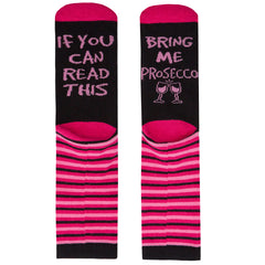 Womens Funny Slogan Design Mid Calf Socks Prosecco