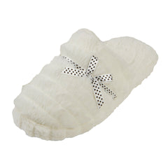 Womens Mule Memory Foam Polka Dot Faux Fur Slippers