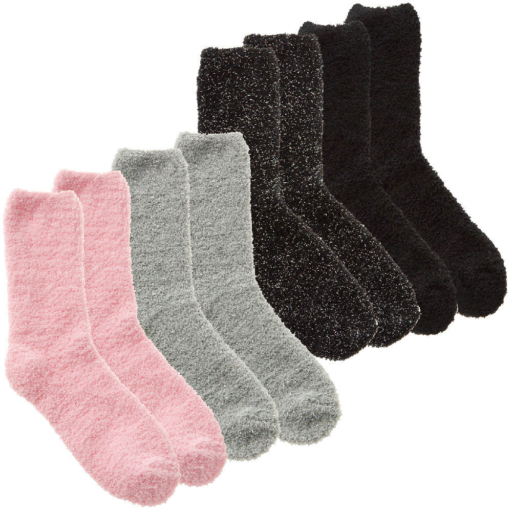 Ladies Cosy Bed Soft Fluffy Chunky Winter Socks Multipack