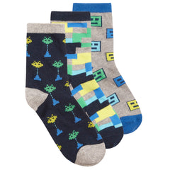 Boys Novelty Design Cartoon Multicolour Socks Invaders