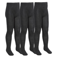 Girls Bamboo Super Gentle Soft Back To School Tights 3 Pairs - Grey