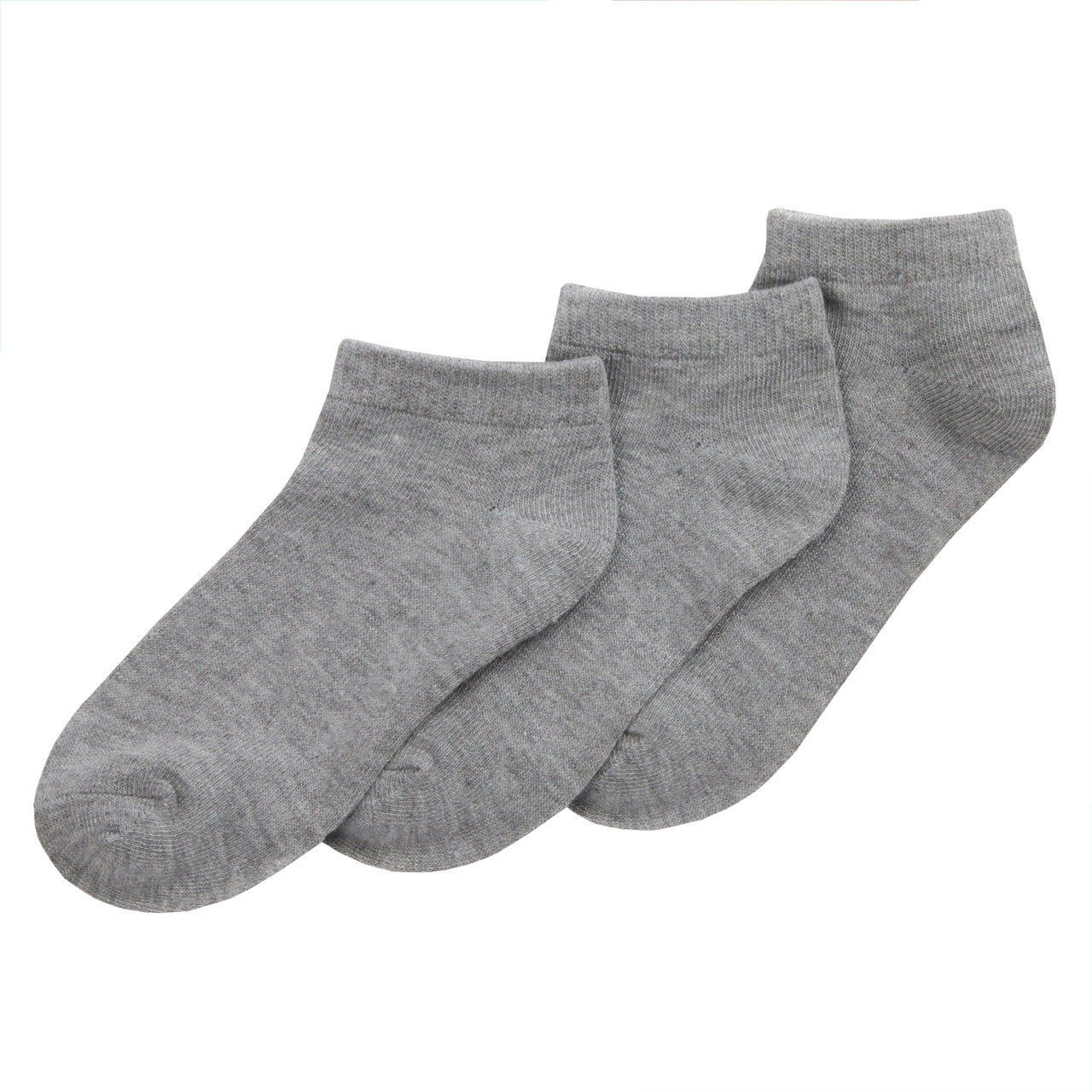 Kids Boys Girls Plain Bamboo Trainer Liner Ankle Socks Grey