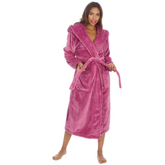 Womans Plush Fleece 2 Piece Super Soft Lounge Set Pyjamas Berry