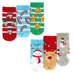 Baby Christmas Novelty Santa Themed Socks 6 Pairs