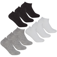 Womens Bamboo Viscose Plain Insert Low Cut Ankle Socks 3 Pairs