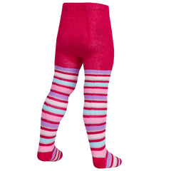 Baby Girls Designer Glittered Tights 1 Pair - Pink Stripes