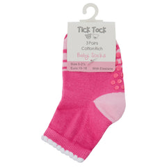 Baby Girls Socks With Anti Slip Grippers 3 or 6 Pairs