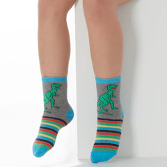 Boys Novelty Funky Characters Socks Dino Stripe