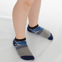 Boys Trainer Liner Low Cut Socks Dino Camo 6 Pairs