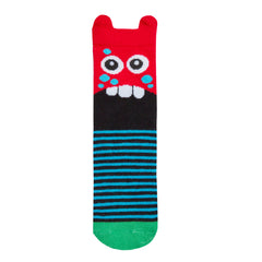 Boys Novelty Cartoon Socks 1 Pair Monster Red