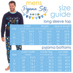 Mens Chanukah Long Sleeved Matching Pyjamas Family Lounge Sets Navy